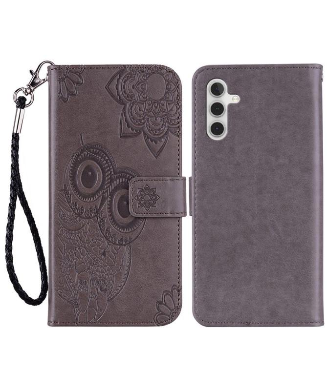 Housse Samsung Galaxy S23 FE Hibou et Fleur Gravé