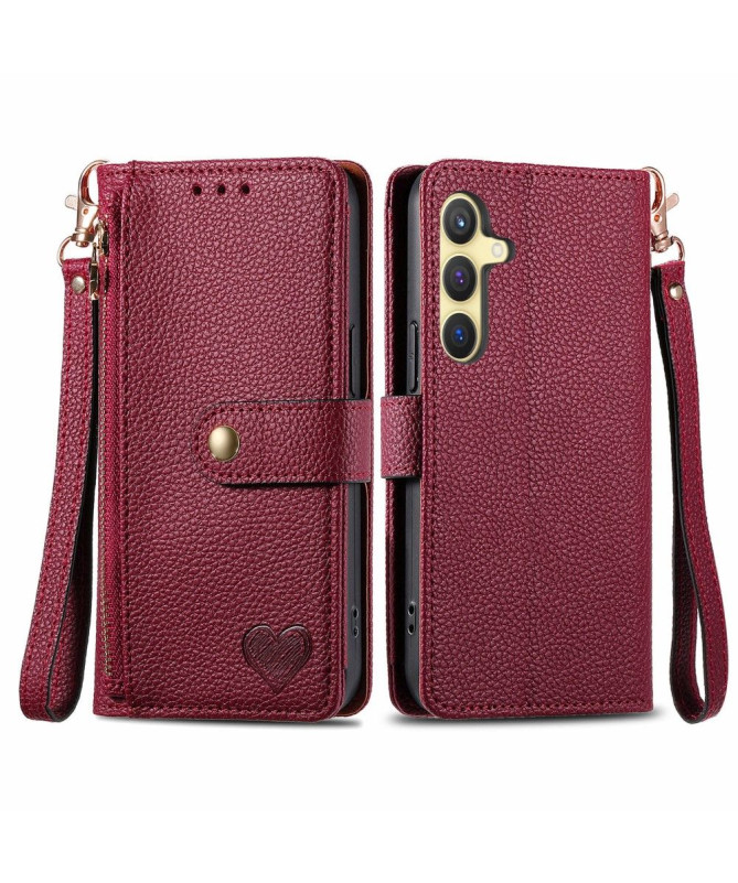 Housse Samsung Galaxy S24 Motif Coeur à Lanière