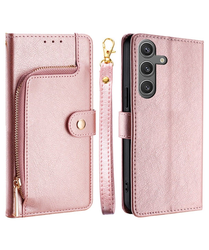 Housse Samsung Galaxy S24 portefeuille avec poche zippée