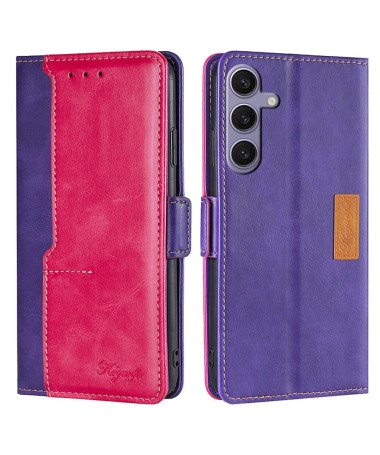 Housse Samsung Galaxy S24 Keyunfei simili cuir bicolore