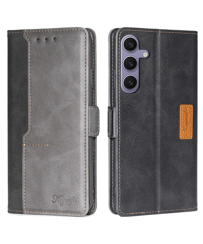 Housse Samsung Galaxy S24 Keyunfei simili cuir bicolore