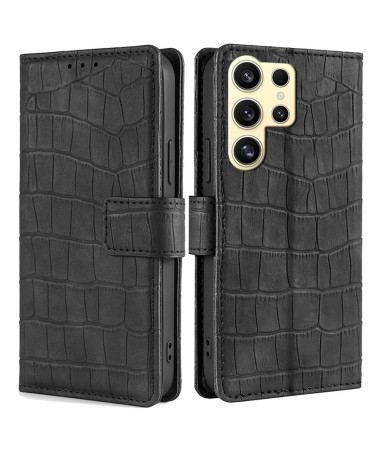 Housse Samsung Galaxy S24 Ultra simili cuir effet peau de crocodile