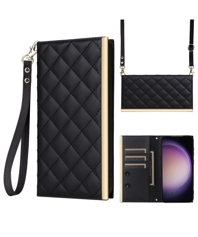Étui Samsung Galaxy S23 Matelassé, Porte-Monnaie et Bandoulière