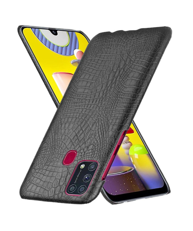 Coque Samsung Galaxy M31 effet peau de croco - Noir