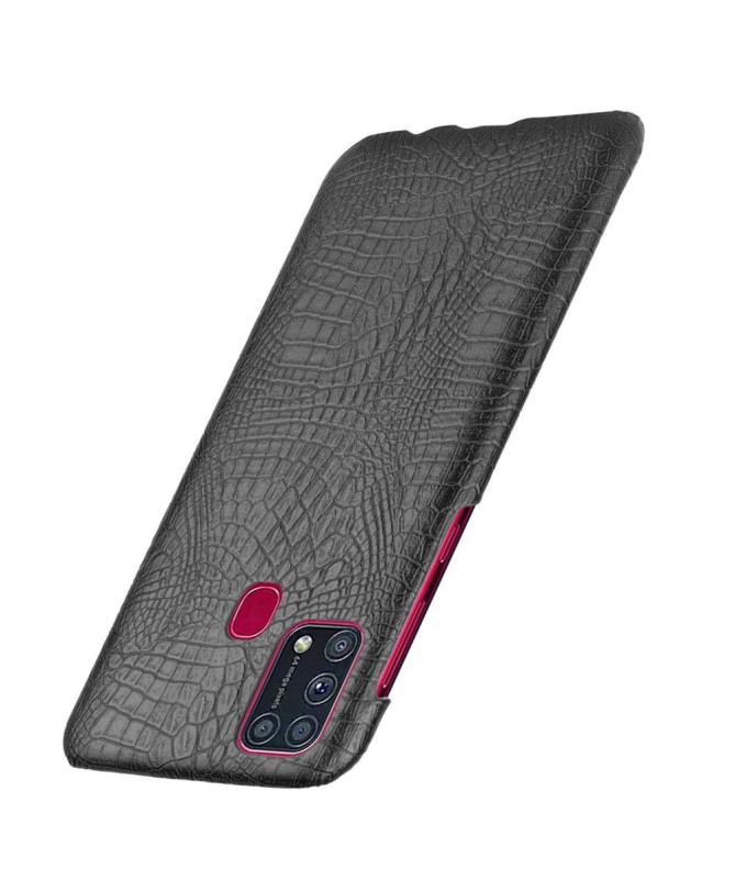 Coque Samsung Galaxy M31 effet peau de croco - Noir