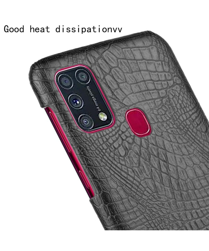 Coque Samsung Galaxy M31 effet peau de croco - Noir