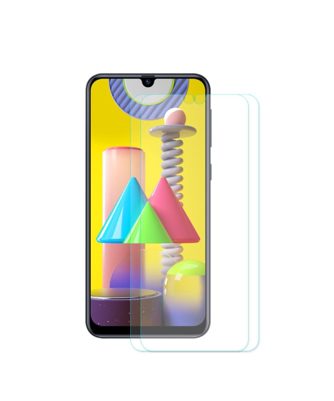 Films en verre trempé pour l'écran du Samsung Galaxy M31 (2 pièces)
