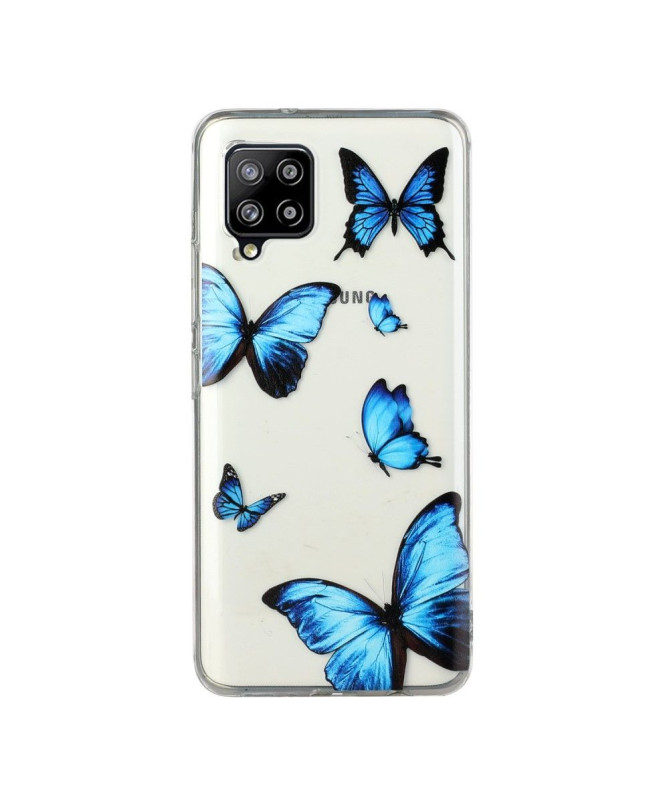 Coque Samsung Galaxy A12 / M12 Papillons Bleus