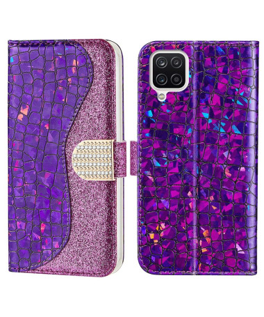 Housse Samsung Galaxy A12 / M12 Luxury Croco Paillettes