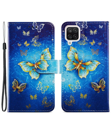 Housse Samsung Galaxy A12 / M12 Golden Butterfly