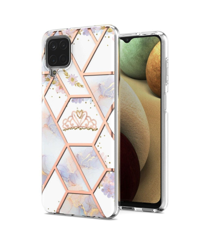 Coque Samsung Galaxy A12 / M12 marbre et couronne