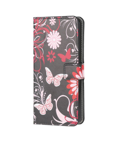 Housse Samsung Galaxy M32 papillons et fleurs