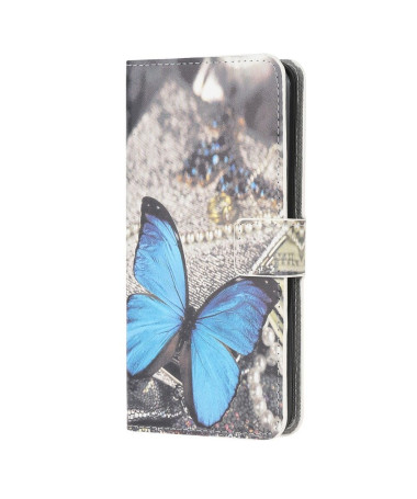 Housse Samsung Galaxy M32 Papillon Bleu