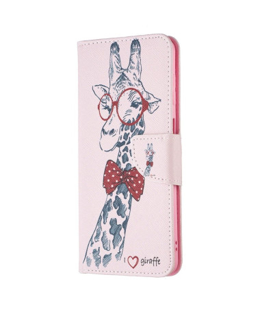 Housse Samsung Galaxy M52 5G girafe avec lunettes