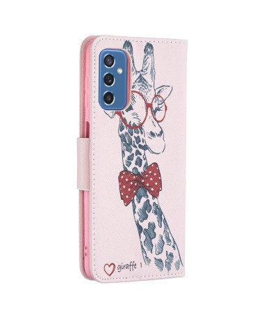 Housse Samsung Galaxy M52 5G girafe avec lunettes