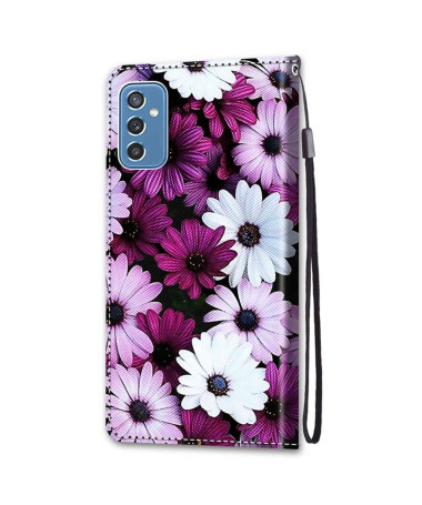 Housse Samsung Galaxy M52 5G marguerites colorées