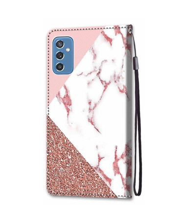 Housse Samsung Galaxy M52 5G marbre paillettes