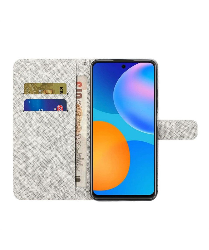 Housse Samsung Galaxy M23 5G Papillon et fleurs bleues