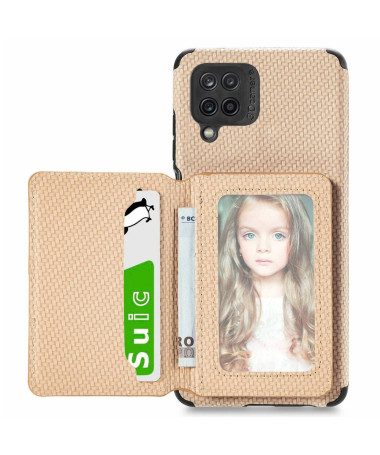 Coque Samsung Galaxy M33 5G Fibre Carbone Porte Cartes Fonction Support