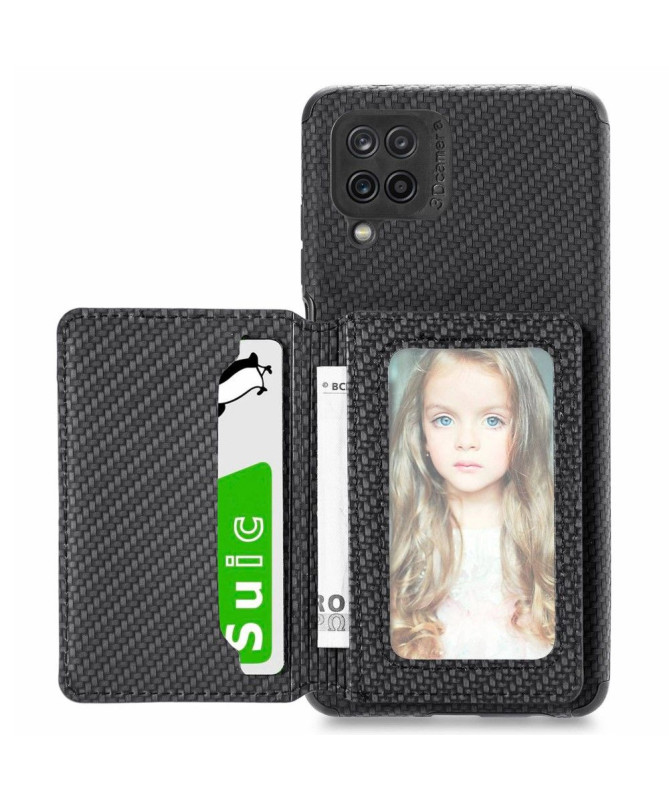 Coque Samsung Galaxy M33 5G Fibre Carbone Porte Cartes Fonction Support