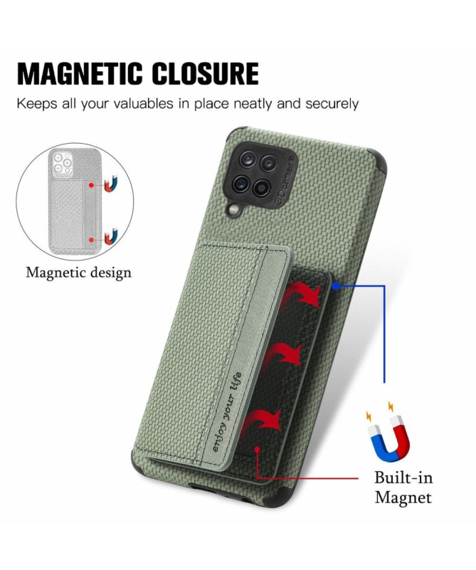 Coque Samsung Galaxy M33 5G Fibre Carbone Porte Cartes Fonction Support