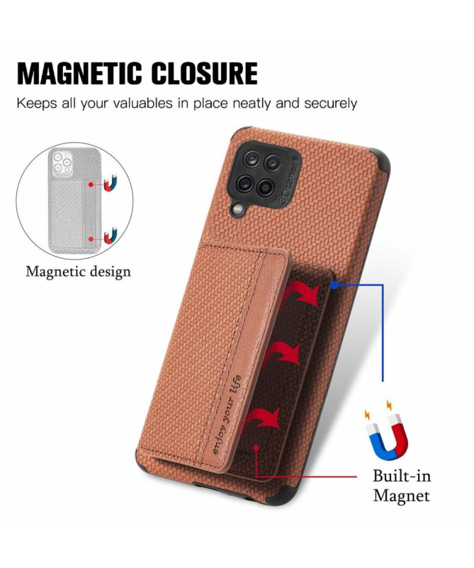 Coque Samsung Galaxy M33 5G Fibre Carbone Porte Cartes Fonction Support