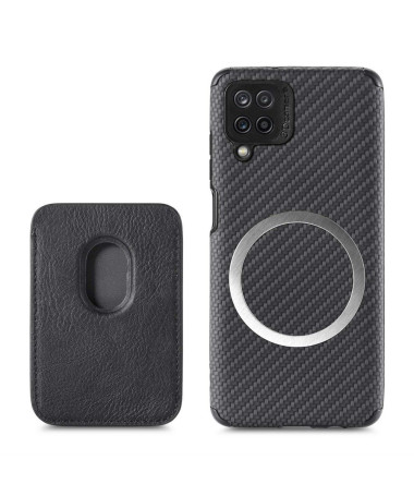 Coque Samsung Galaxy M33 5G Fibre de Carbone Porte-cartes magnétique