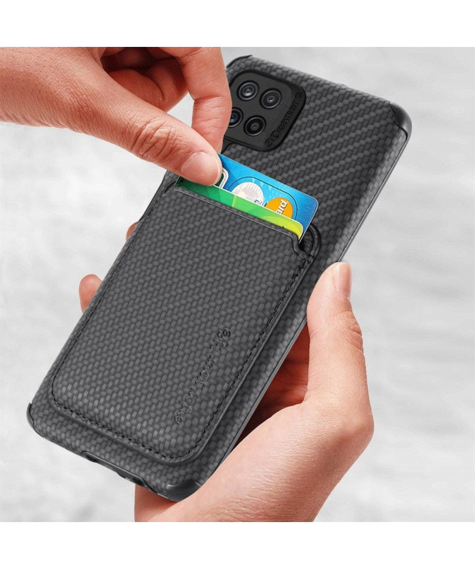 Coque Samsung Galaxy M33 5G Fibre de Carbone Porte-cartes magnétique