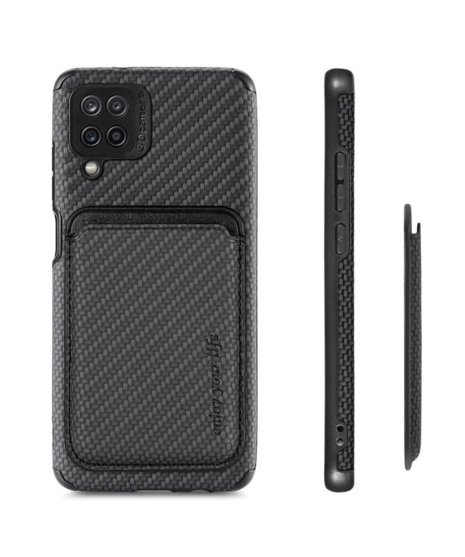 Coque Samsung Galaxy M33 5G Fibre de Carbone Porte-cartes magnétique