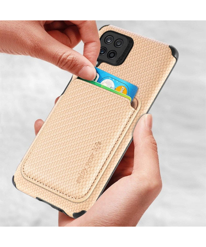 Coque Samsung Galaxy M33 5G Fibre de Carbone Porte-cartes magnétique