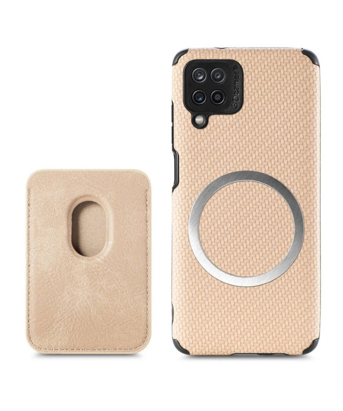 Coque Samsung Galaxy M33 5G Fibre de Carbone Porte-cartes magnétique