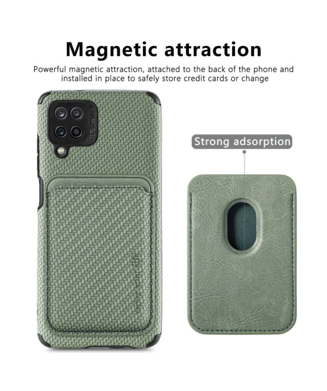 Coque Samsung Galaxy M33 5G Fibre de Carbone Porte-cartes magnétique