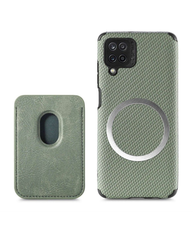 Coque Samsung Galaxy M33 5G Fibre de Carbone Porte-cartes magnétique