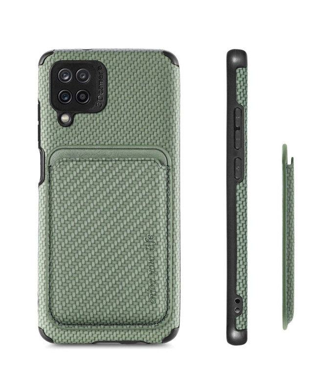 Coque Samsung Galaxy M33 5G Fibre de Carbone Porte-cartes magnétique