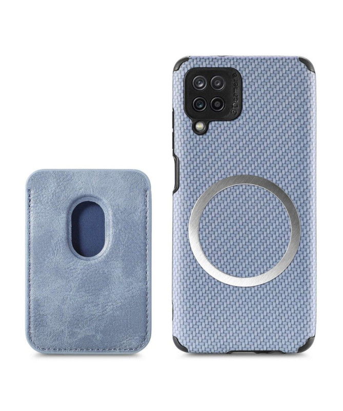 Coque Samsung Galaxy M33 5G Fibre de Carbone Porte-cartes magnétique