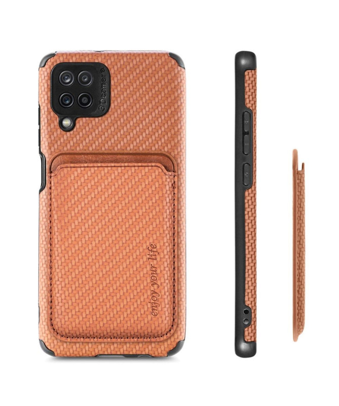 Coque Samsung Galaxy M33 5G Fibre de Carbone Porte-cartes magnétique