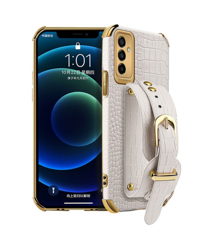 Coque Samsung Galaxy M23 5G Effet Croco avec Sangle