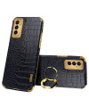 Coque Samsung Galaxy M23 5G Effet Croco avec Anneau