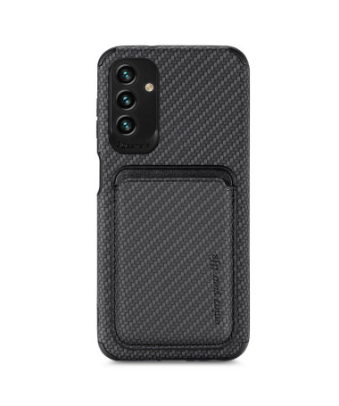 Coque Samsung Galaxy M23 5G Fibre de Carbone Porte-cartes magnétique