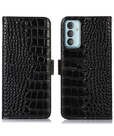 Housse Samsung Galaxy M13 Cuir véritable aspect croco