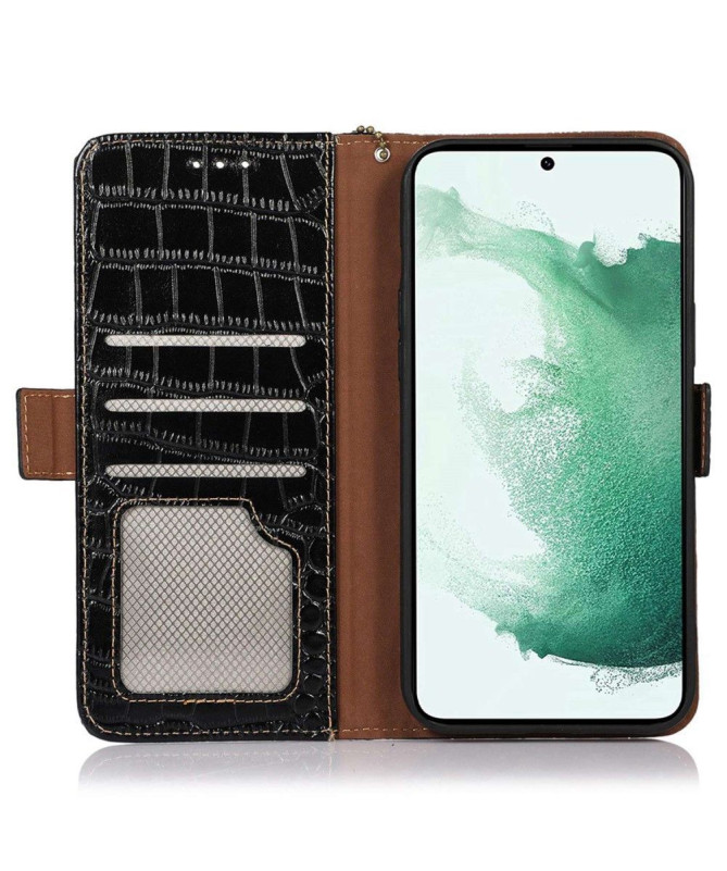 Housse Samsung Galaxy M13 Cuir véritable aspect croco
