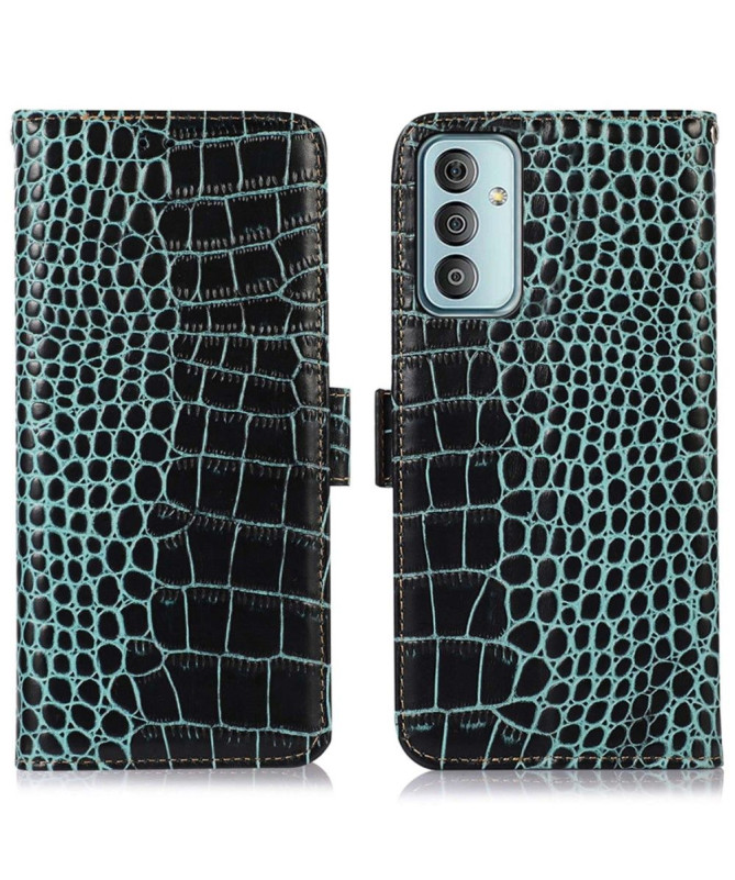 Housse Samsung Galaxy M13 Cuir véritable aspect croco