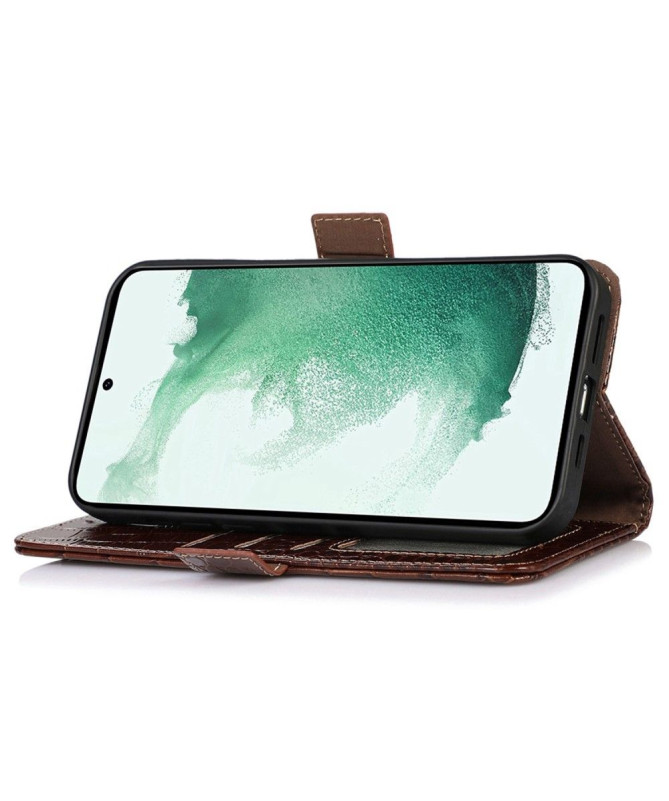 Housse Samsung Galaxy M13 Cuir véritable aspect croco