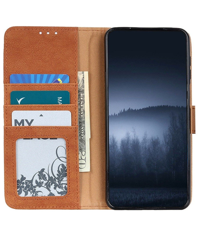 Housse Samsung Galaxy M13 effet cuir rétro KHAZNEH