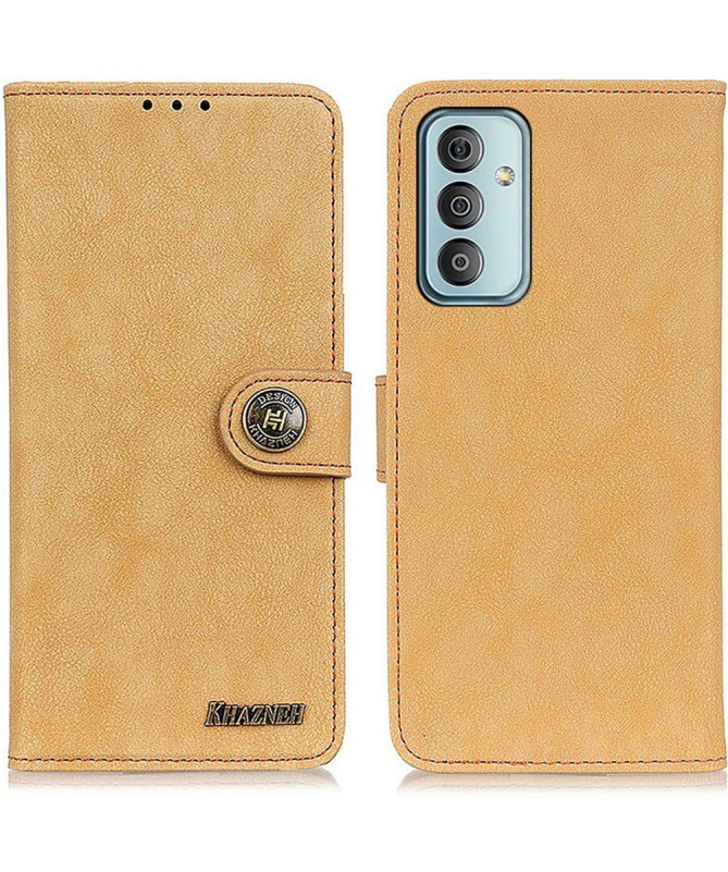 Housse Samsung Galaxy M13 effet cuir rétro KHAZNEH