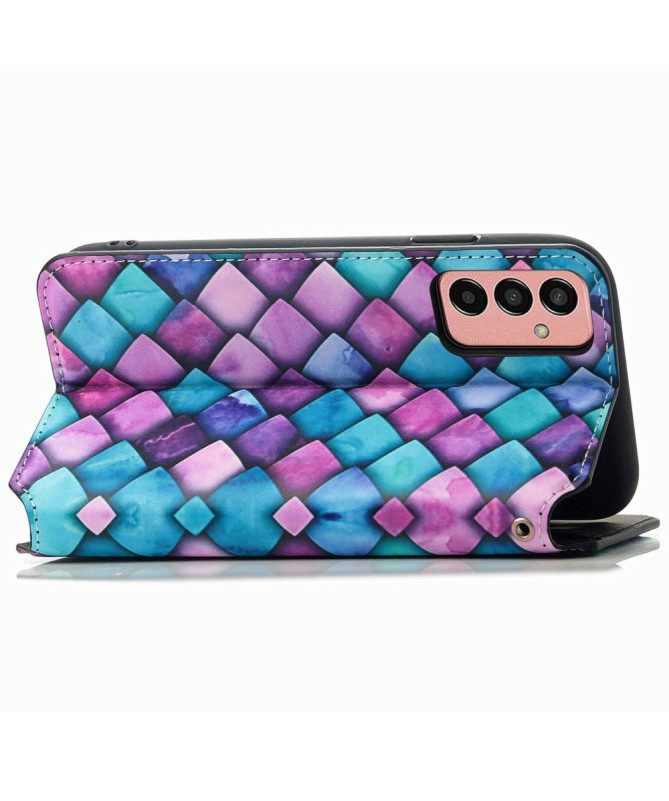 Housse Samsung Galaxy M13 Rabat Flip écaille coloré