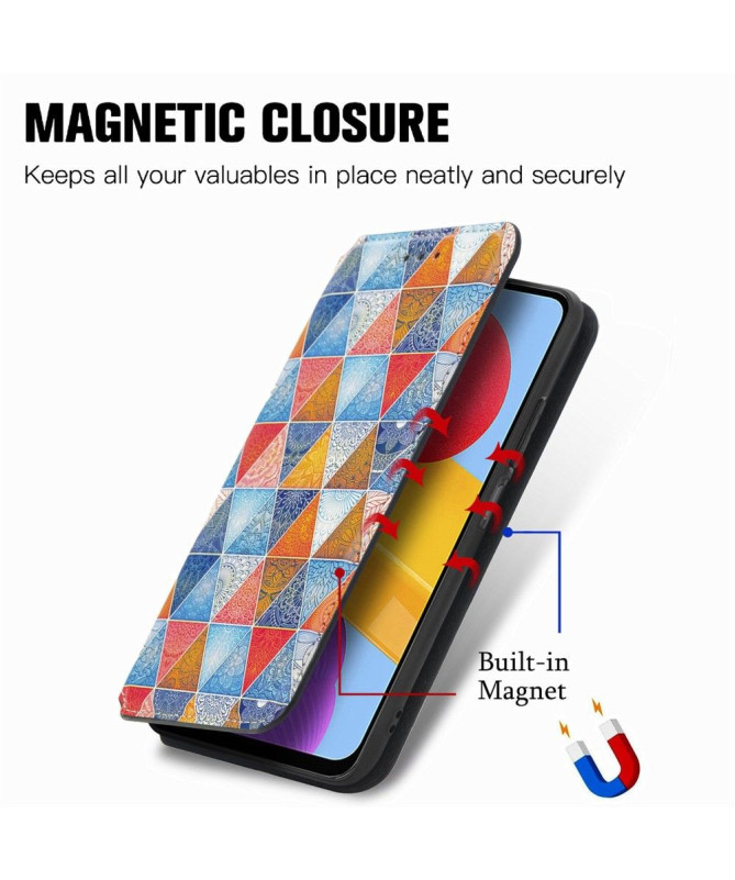 Housse Samsung Galaxy M13 Rabat Flip Mandala Kaléidoscope
