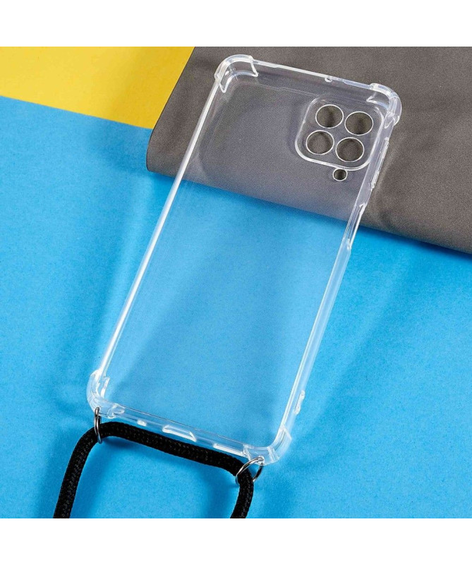 Coque Samsung Galaxy M53 5G avec cordon bandoulière transparent