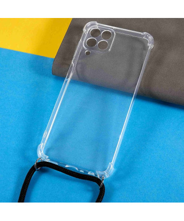 Coque Samsung Galaxy M33 5G avec cordon bandoulière transparent