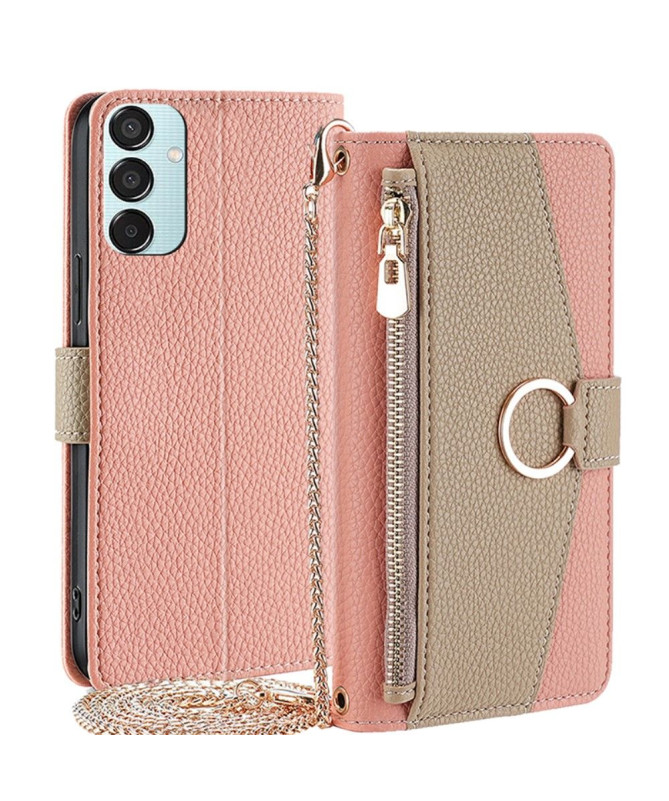Étui Samsung Galaxy M15 5G portefeuille avec chaîne